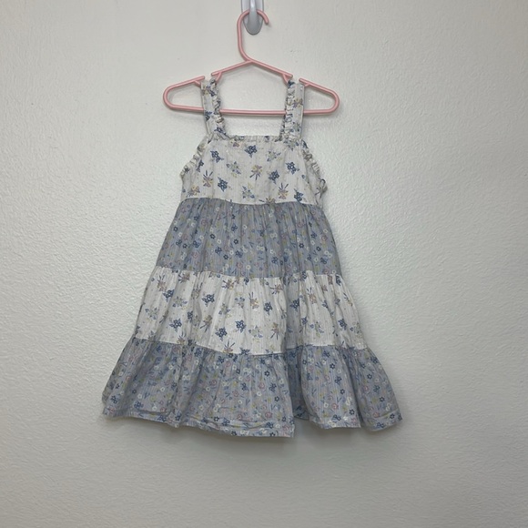Joie Other - Joie dress girls size 4T floral blue white metallic girly tiered